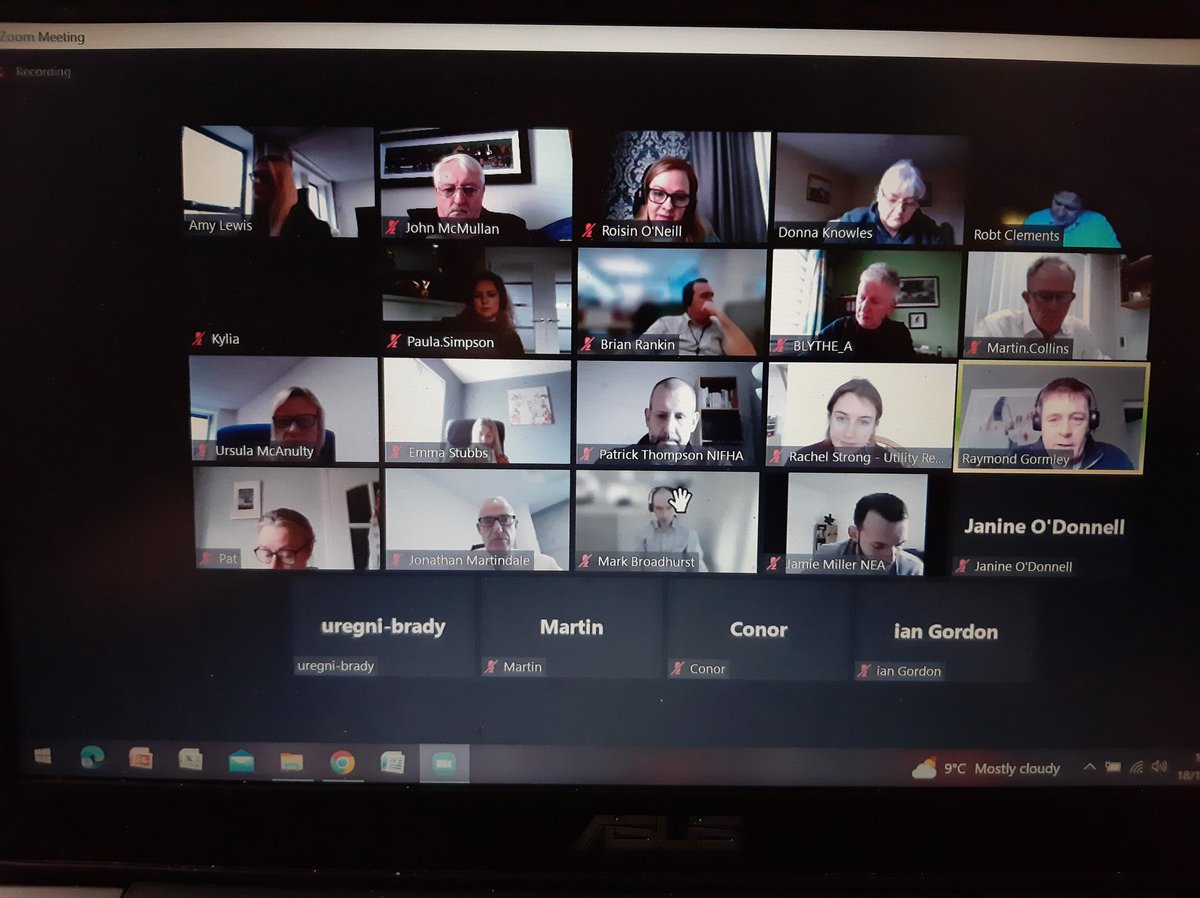 JohnSocEnt's tweet photo. Attending the @nihecommunity Home Energy Conservation Authority virtual meeting this morning. A great cross-sectional turnout exploring policy interventions at a time when #energyefficiency and #EnergyCosts are at the top of the political agenda.  #BuildBackSocial https://t.co/vassL84Uli