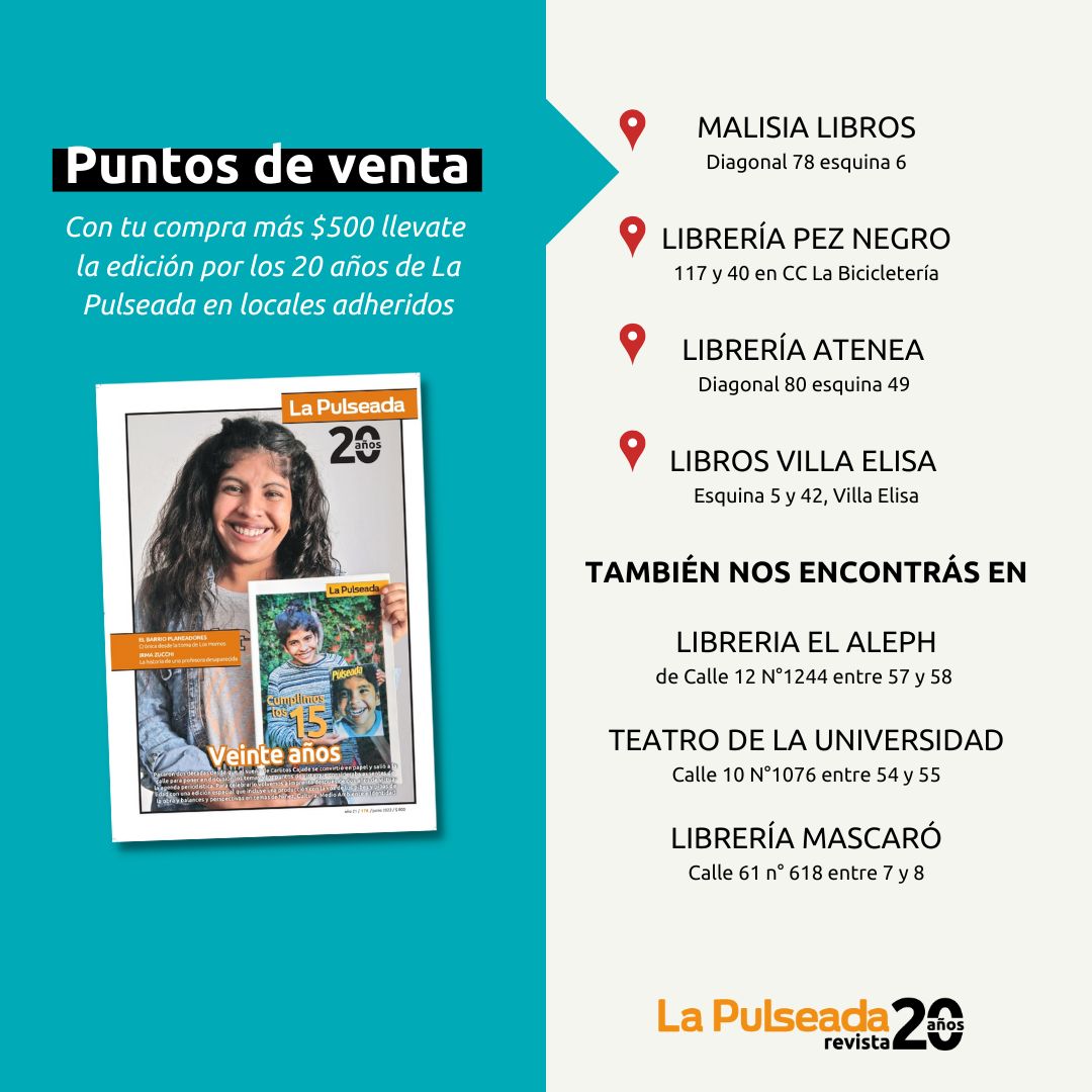 lapulseada's tweet image. Esta noche en #LaPlata hay fiesta de #libros y con #LaPulseada20años nos sumamos con promo 
#Nochedelaslibrerías #noviembre