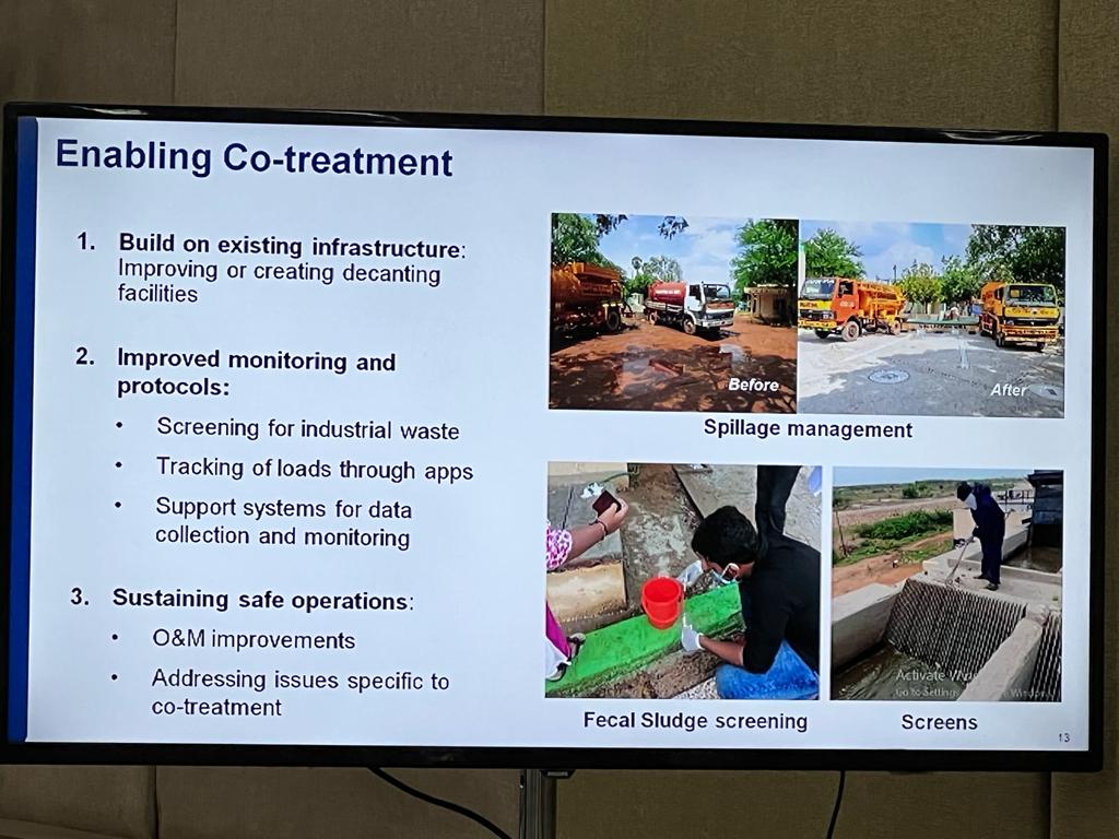 SwachhBharatGov's tweet photo. Speaking at the #StrategicWorkshop on SBM-U 2.0, Shri. Santhosh Raghavan from IIHS highlighted the importance of building on the existing infrastructure and having an interim way of management and monitoring of treated water. https://t.co/4b0fn1BtEs