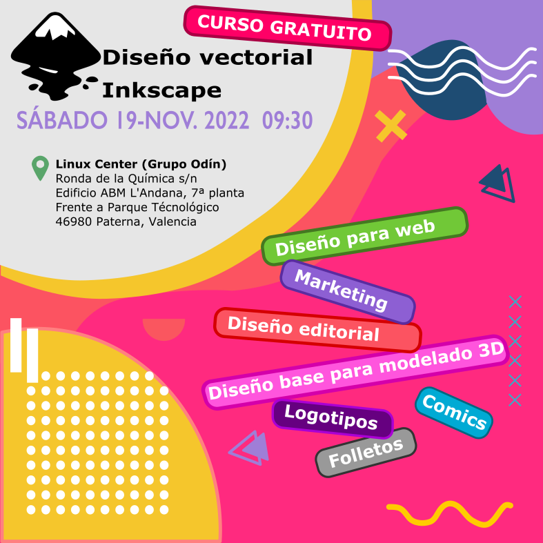 LinuxCenterES's tweet photo. Uno de los asistentes al taller de MAÑANA, no puede asistir 🙁
Si te habías quedado sin plaza, aprovecha ahora!!
DISEÑO VECTORIAL CON INKSCAPE 😎🐧
https://t.co/JX64sh1xaL
#Linux #Inkscape #Taller #diseño #EnValencia https://t.co/0qpK0u175W