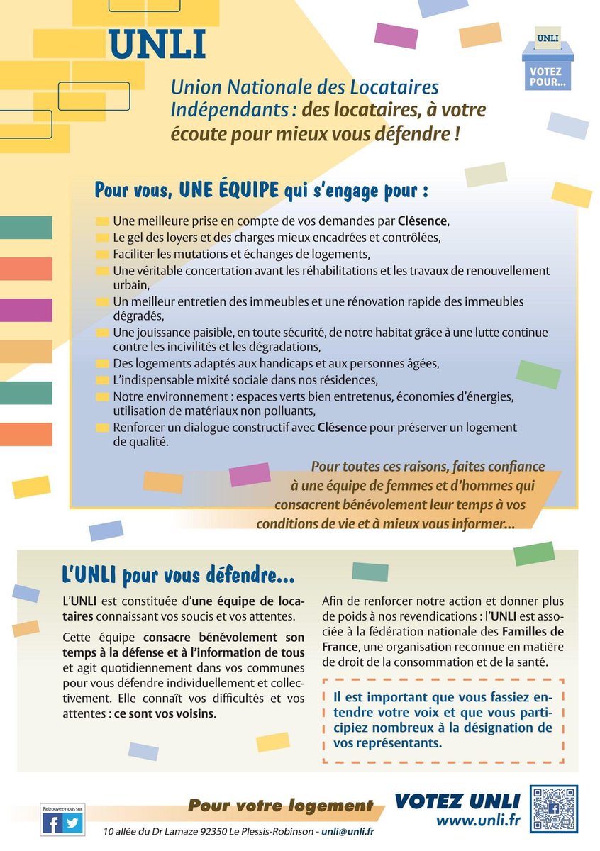 asso_UNLI's tweet photo. [ÉLECTION DES #LOCATAIRES]

Locataire chez le bailleur @Clesence_AL ? Parcourez notre profession de foi avec nos engagements pour améliorer la qualité de vie des locataires.

Vous voulez des représentants indépendants et motivés pour porter votre parole ? Votez @asso_UNLI ! https://t.co/D6KlvzNVrG