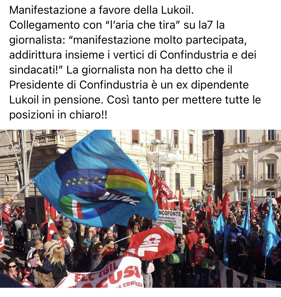 umbertoguidi's tweet photo. #LukoilPriolo #Lukoil_la7 #confindustriaSiracusa https://t.co/djEAcokQb1