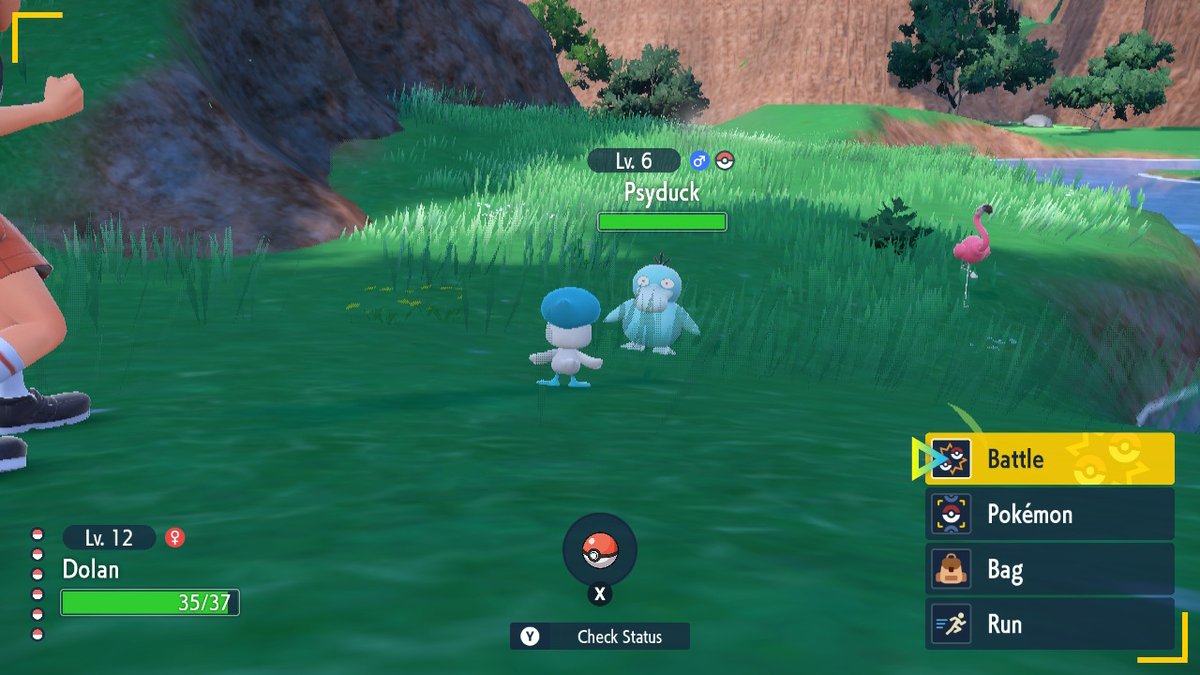 Ignathon's tweet image. Shiny Psyduck and after caught it 
#PokemonScarlet #NintendoSwitch