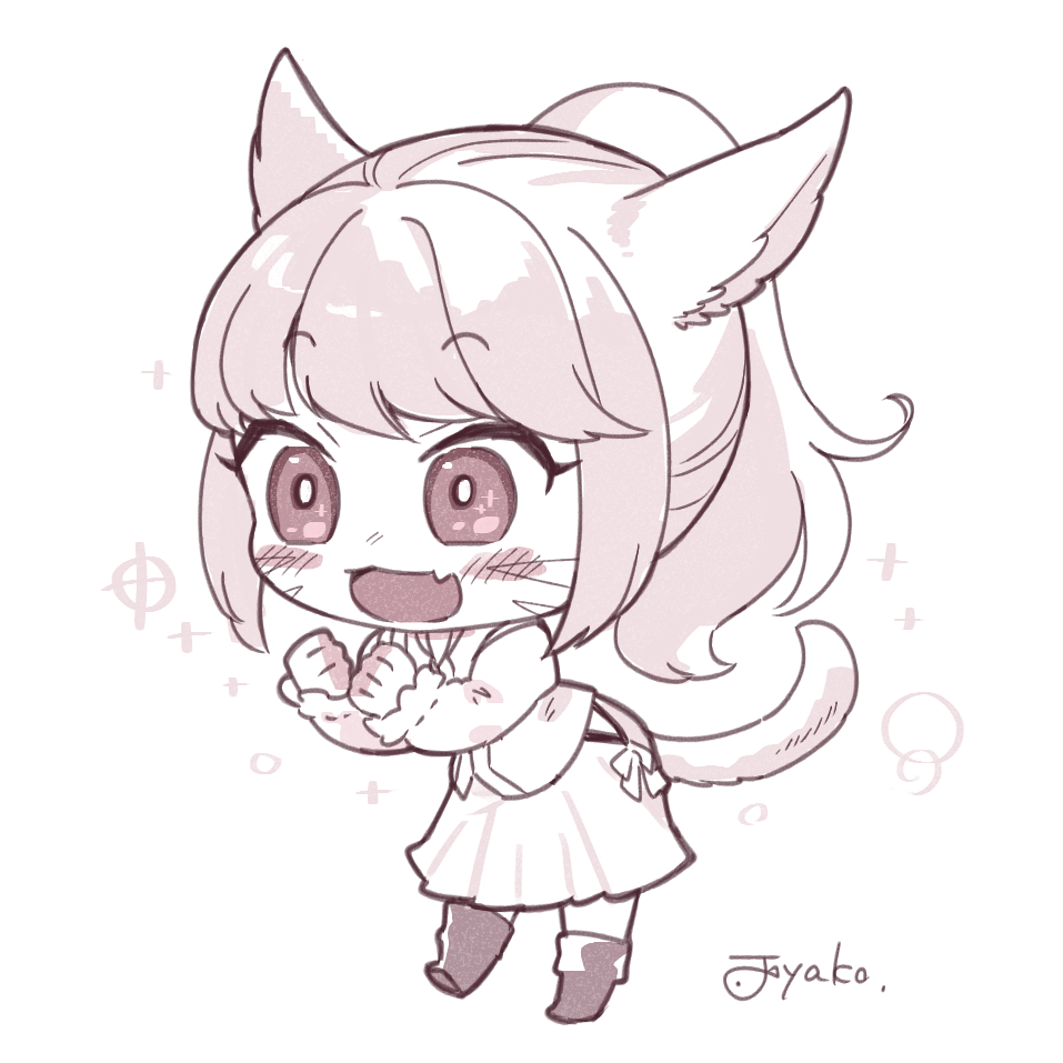 1girl animal ears solo miqo'te tail chibi cat ears  illustration images
