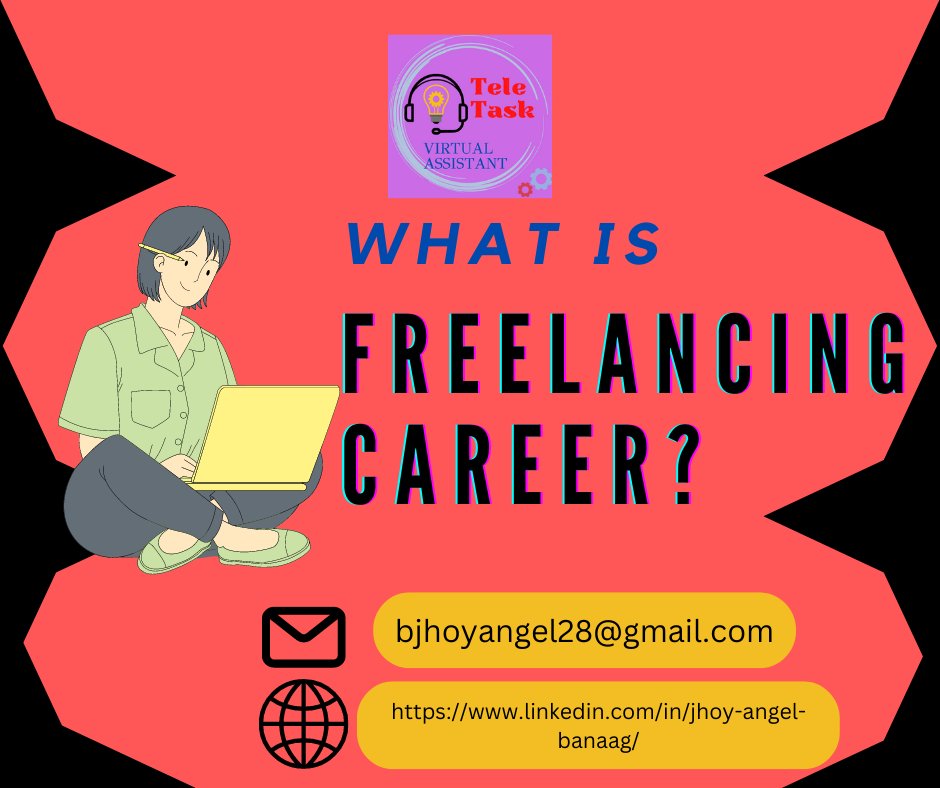 bjhoyangel28's tweet photo. Did you know that Freelancing Career  🤔

➡️ Freelancing Career provides specific work for clients without committing to full-time employment.
Get in touch today about Freelancing Career related info. https://t.co/y9M6WyxRVS
#Teletask #FreelancingCareer https://t.co/0xXAyANjlz