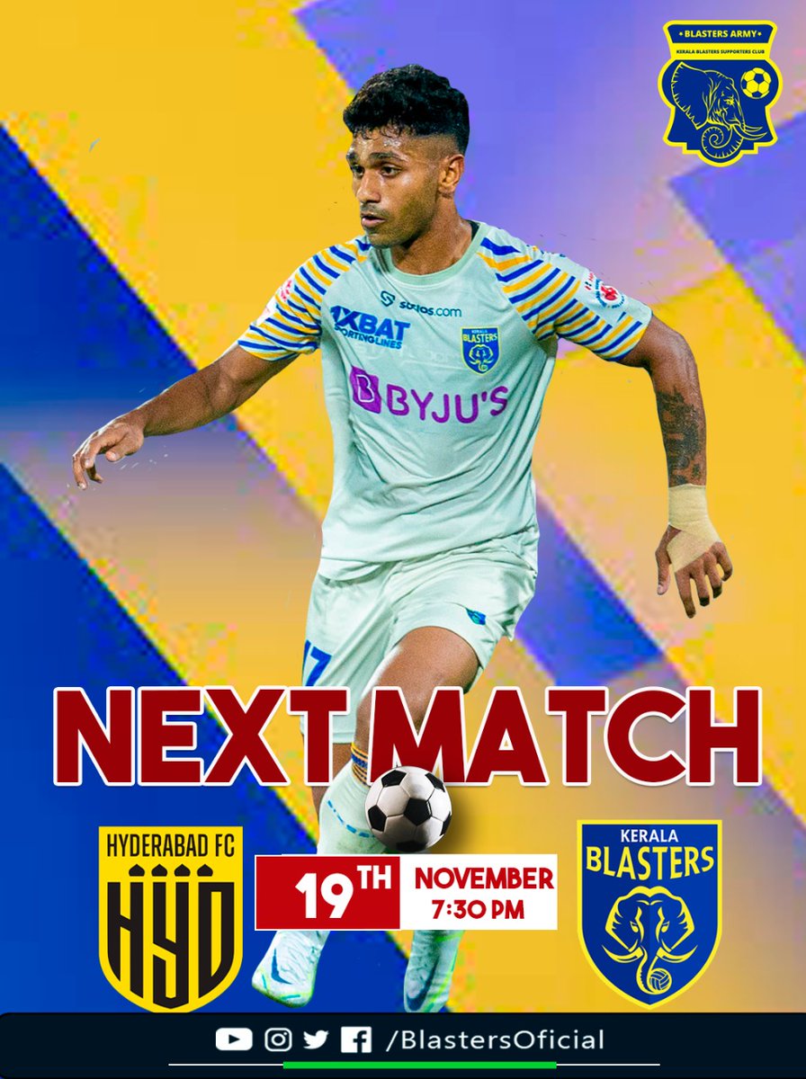 BlastersOficial's tweet image. Next Match !
നമ്മുടെ അടുത്ത കളി...
@keralablasters 

#ഒന്നായിപോരാടാം    #KBFC    #blastersarmy