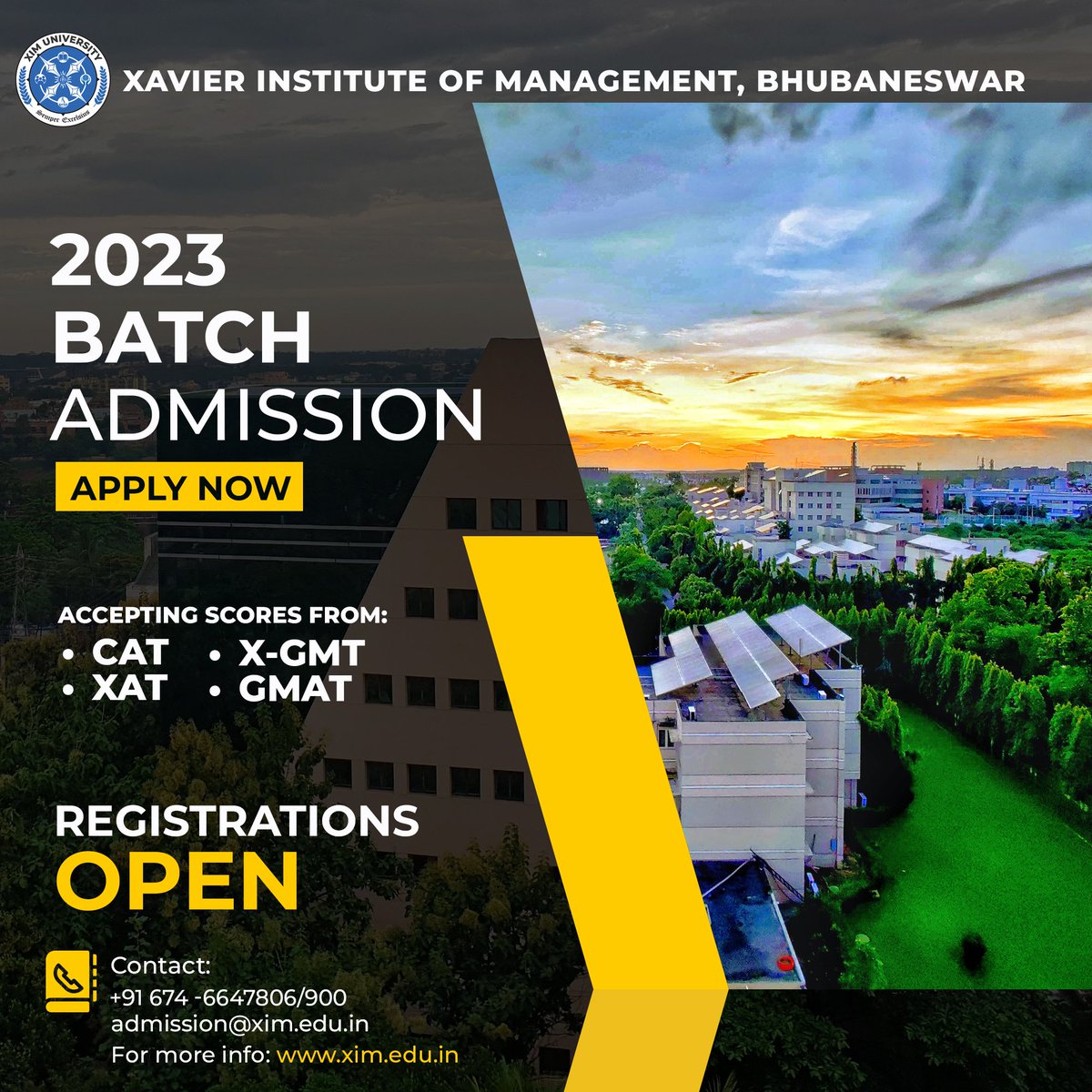 ximb_official's tweet photo. Dear Aspirants,

Climbing the ladder of success, XIM Bhubaneswar has now opened applications for all to fully utilize the flagship management courses it offers. 
Apply now!

#XIM #MBAaspirant #BSchool #Admissions23 #MBA #opportunity https://t.co/mEfPkpdgnf