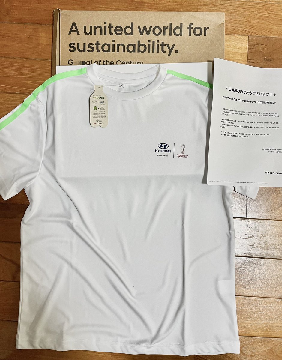 ヒョンデの試乗キャンペーンで当たるFIFA WORLD CUP 2022のTシャツが届きました！

ありがとうございます！

#FIFAWorldCup2022 
#ヒョンデ
#IONIQ5
#サッカー
#fifa #ワールドカップ2022
