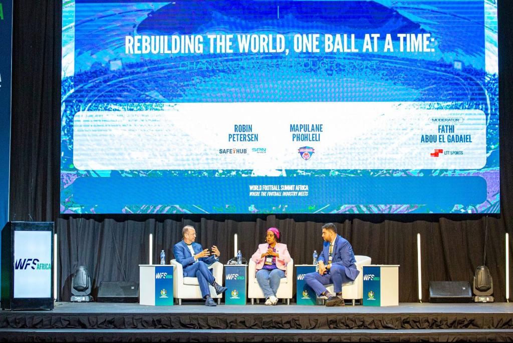 "Rebuilding the world, one ball at a time: Changing #Lives through #Sport" 🏗🏅

#LTT Sports <a href="/gadaiel/">Fathi Abou El Gadaiel</a> hosted a panel at the inaugural <a href="/WFSummit/">World Football Summit</a> yesterday in Durban 🇿🇦

He was joined on stage by #RobinPetersen, CEO at <a href="/SpnAfrica/">SPNAfrica</a> and #MapulanePhohleli, from <a href="/motseeo_fc/">Motšeeo FC</a>

#WFSAfrica