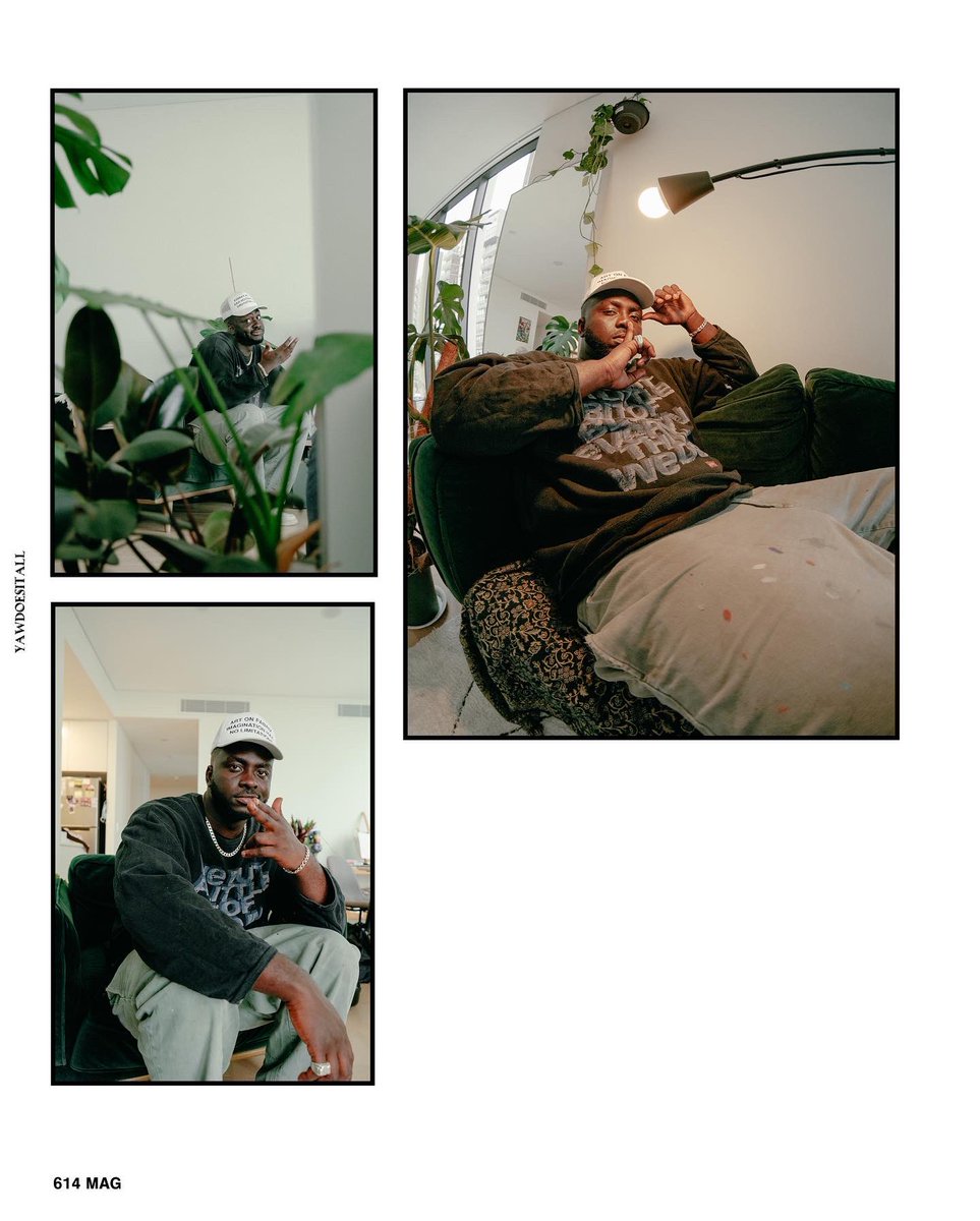 614_mag's tweet photo. “Who I am contradicts the ego-driven image of the ‘rap guy’. It’s about learning, seeing and experiencing.”Yaw speaks with us about maintaining groundedness which is often dissociated with Hip-Hop &amp; his constant search for worldly answers through his music.
Pre-Order link in Bio https://t.co/CihZT0FBBf