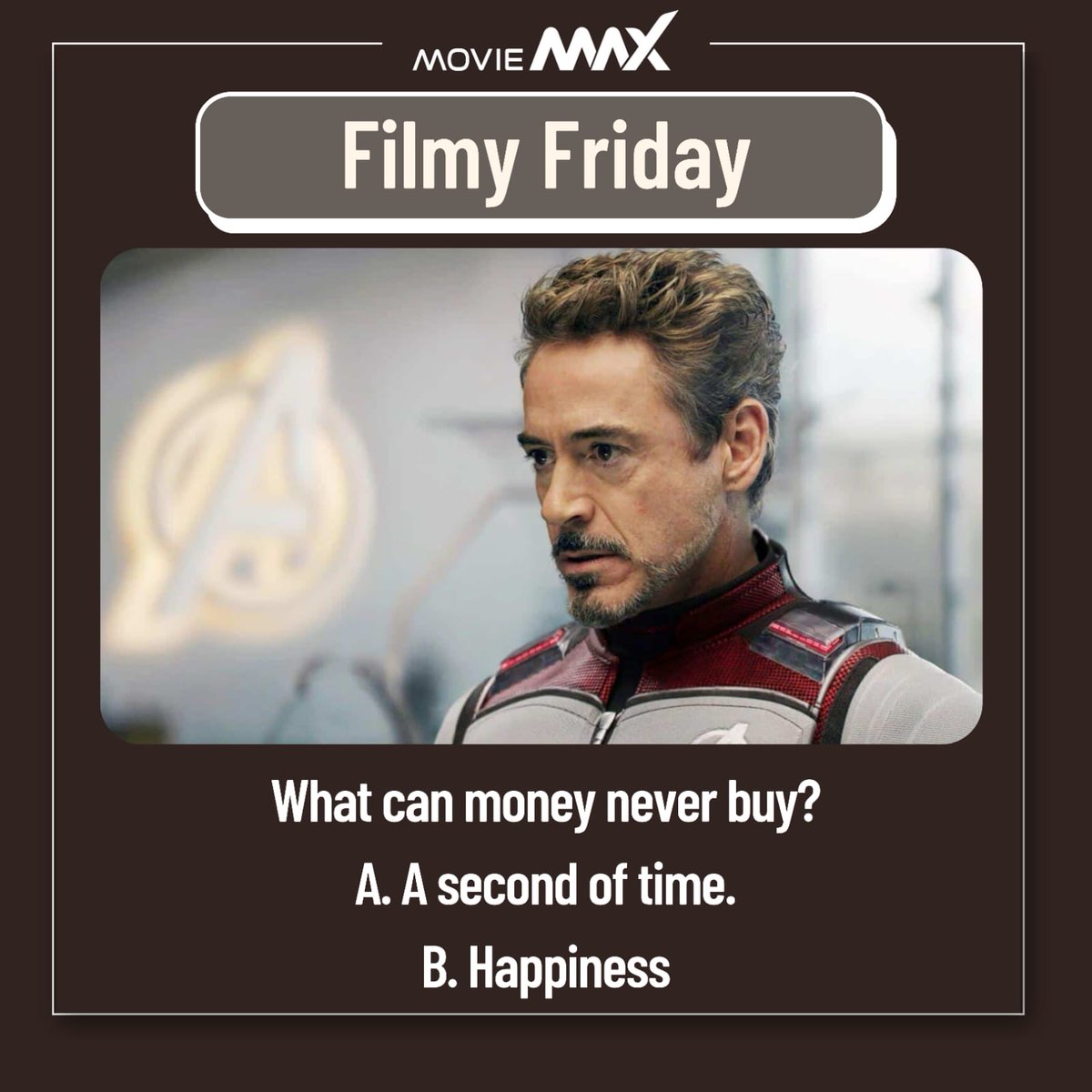 moviemaxoffl's tweet photo. We still tear up while remembering the heartwarming scene between Howard Stark and
#TonyStark. Can you answer this #FilmyFriday question? Tell us in the comments below.
#Marvel #MarvelTrivia #AvengersEndgame #MovieMaxOfficial https://t.co/HaOfKF8PS5