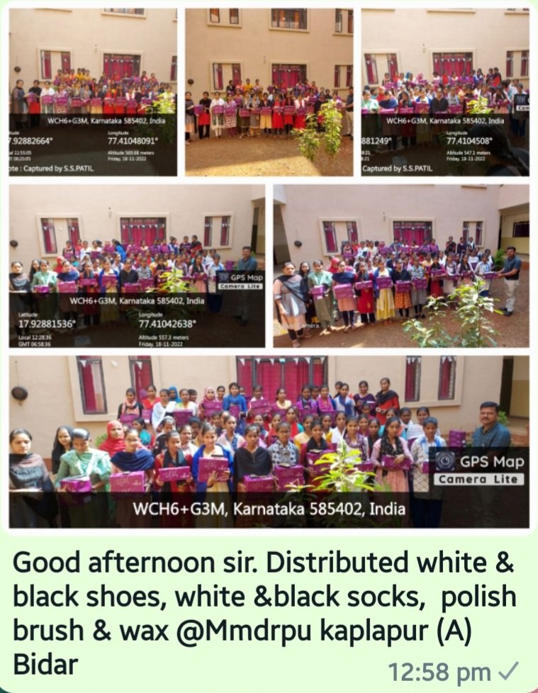 Distribution of white &amp; black shoes &amp;Socks, polish brush &amp; wax mmdrpu kaplapur(A) bidar. #karnatakaMWD <a href="/DOMGOK/">Department of Minority Welfare, Govt of Karnataka</a> <a href="/BidarMinority/">Bidar Minority Welfare Department</a>