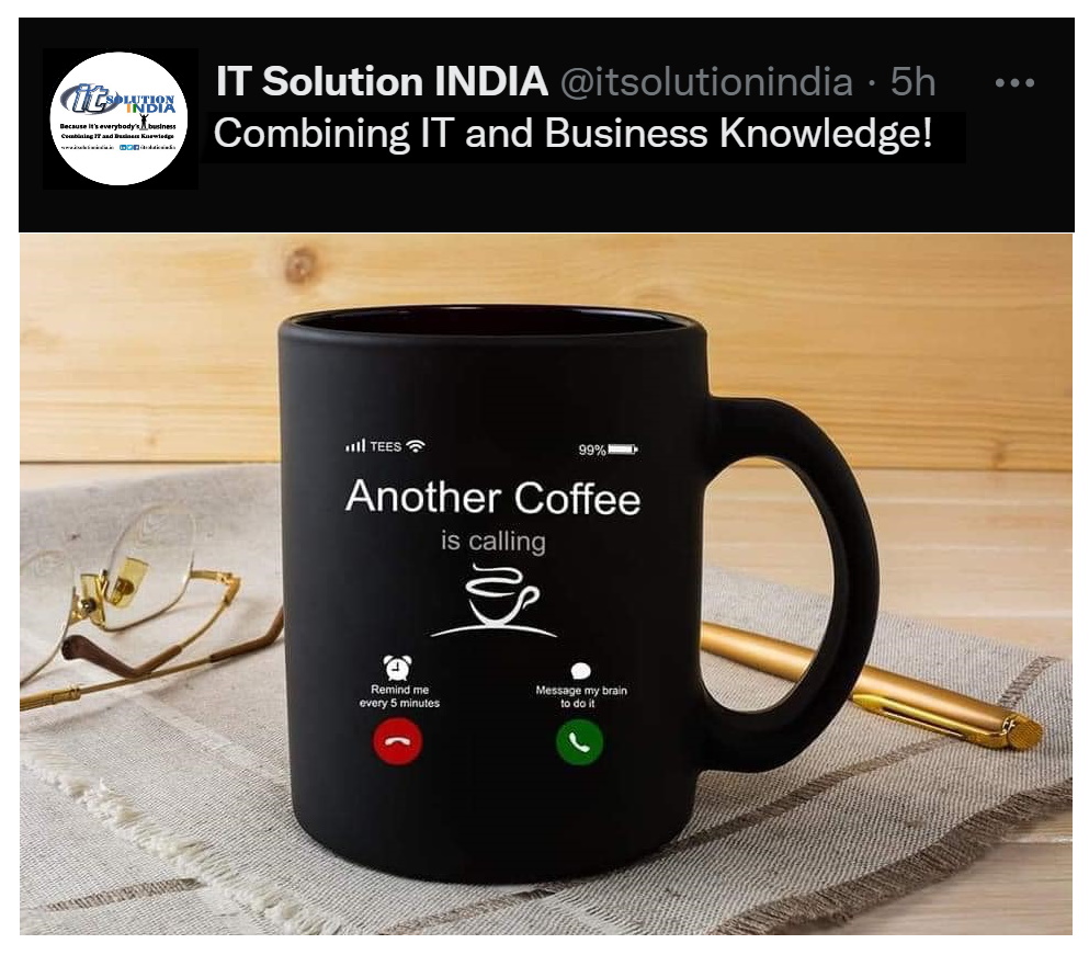 itsolutionindia's tweet photo. Another #coffee
#IThumor #humor #TechHumor #techjokes
#ITConsultants, #ITSUPPORT, #ITSupport, #ComputerServices, #consultants #itservice #it #software #itsupport #technology #business #itservices #cybersecurity #einfo #tech #networking #msp #itsolution #cloud #internet https://t.co/CBnW6fU9Ll