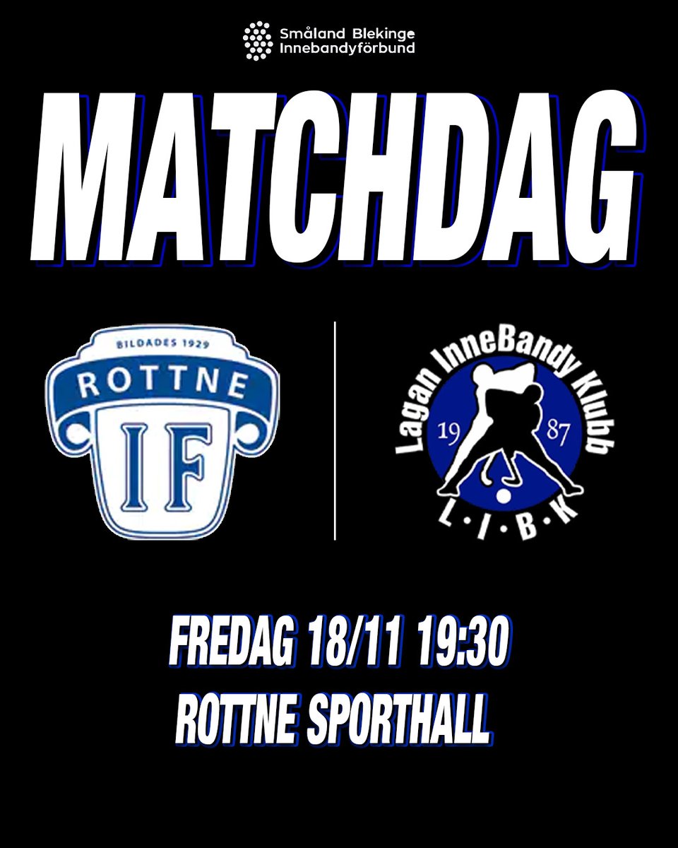 MATCHDAG!

🆚: Rottne IF
🕒: 19.30
📍: Rottne Sporthall

#laganibk