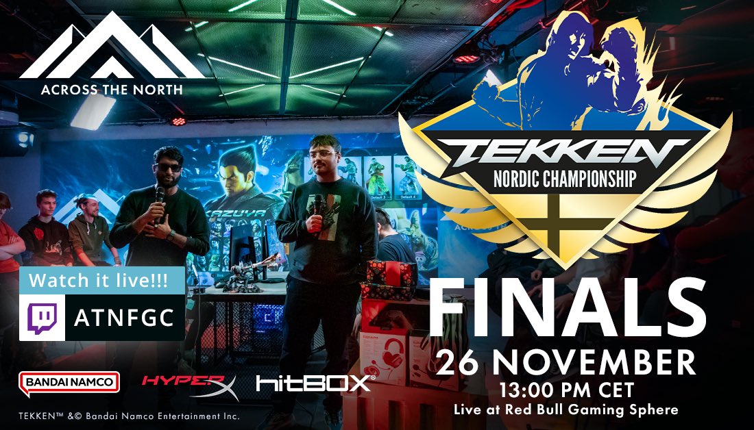 We’re only 1 week away from the Nordic Championship Finals!
16 of the best Nordic players will compete against each other for the title!
We’ll be live from Red Bull Gaming Sphere in Stockholm - and if you’re in town then drop by! Or watch it on twitch.tv/atnfgc
🇩🇰🇫🇮🇮🇸🇸🇪🇳🇴