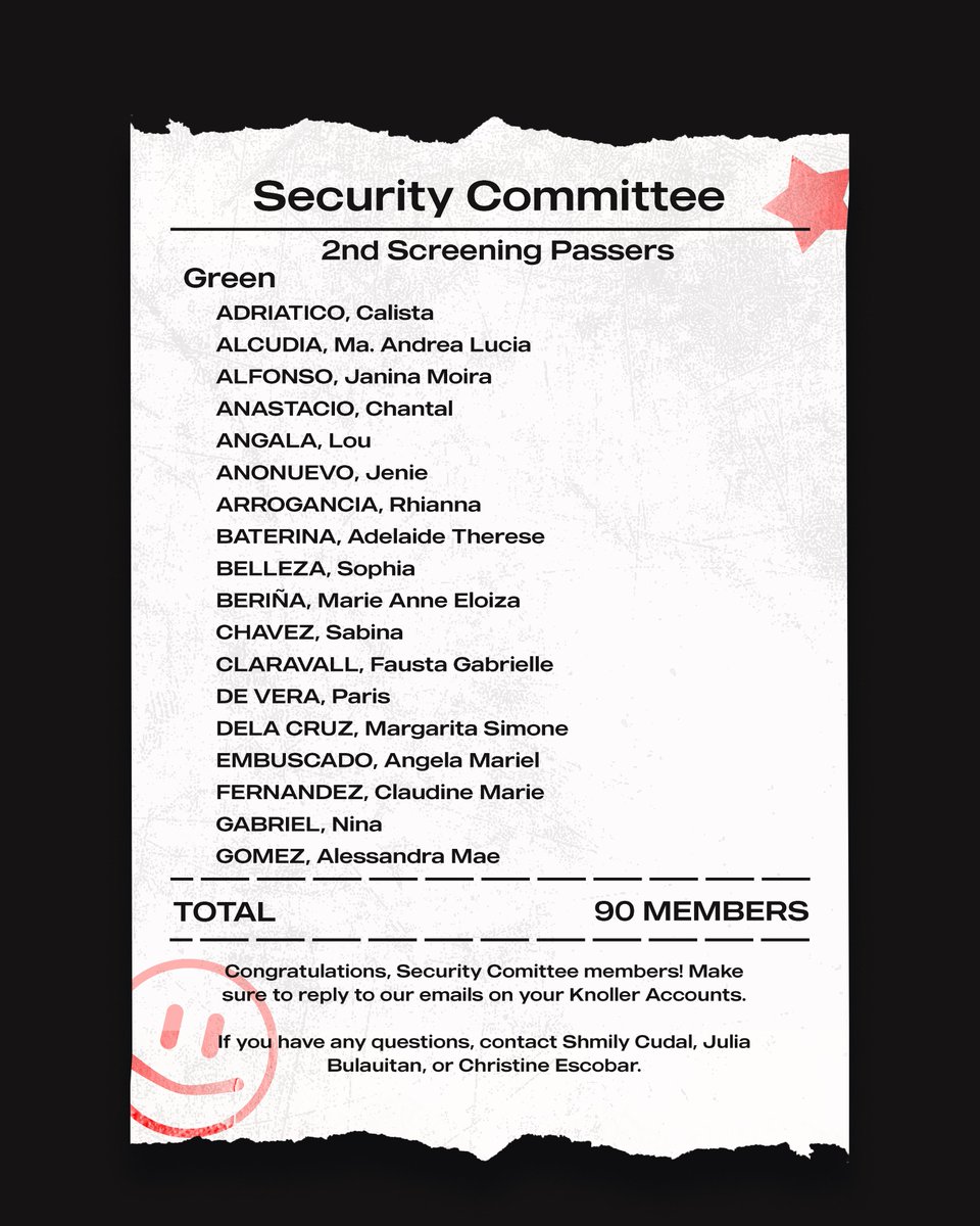 MCHSSC's tweet photo. 🚨 Results are OUT and SECURED! 🔒‼️
After all the screenings, we sincerely congratulate all of our #swabe 😎, #maangas 🔥, security committee members! 👮♀️
Make sure to check your KNOLLER emails 💌 to claim your key 🔑
We're excited to work with you all soon! 🤩 https://t.co/OfcQtq2JJJ