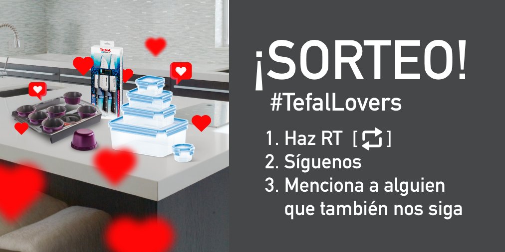 Tefal_ES's tweet photo. 🔴#SORTEO para l@s #TefalLovers 
🎁Sorteamos uno de estos lotes a escoger: un set de herméticos, unos moldes de pastelería o un set de cuchillos, en cada canal de TEFAL España.

Haz [RT+Follow] y menciona a 1 personas que también nos siga

📆 Tienes tiempo hasta el 28/11 incluido https://t.co/4CslYfvDHU