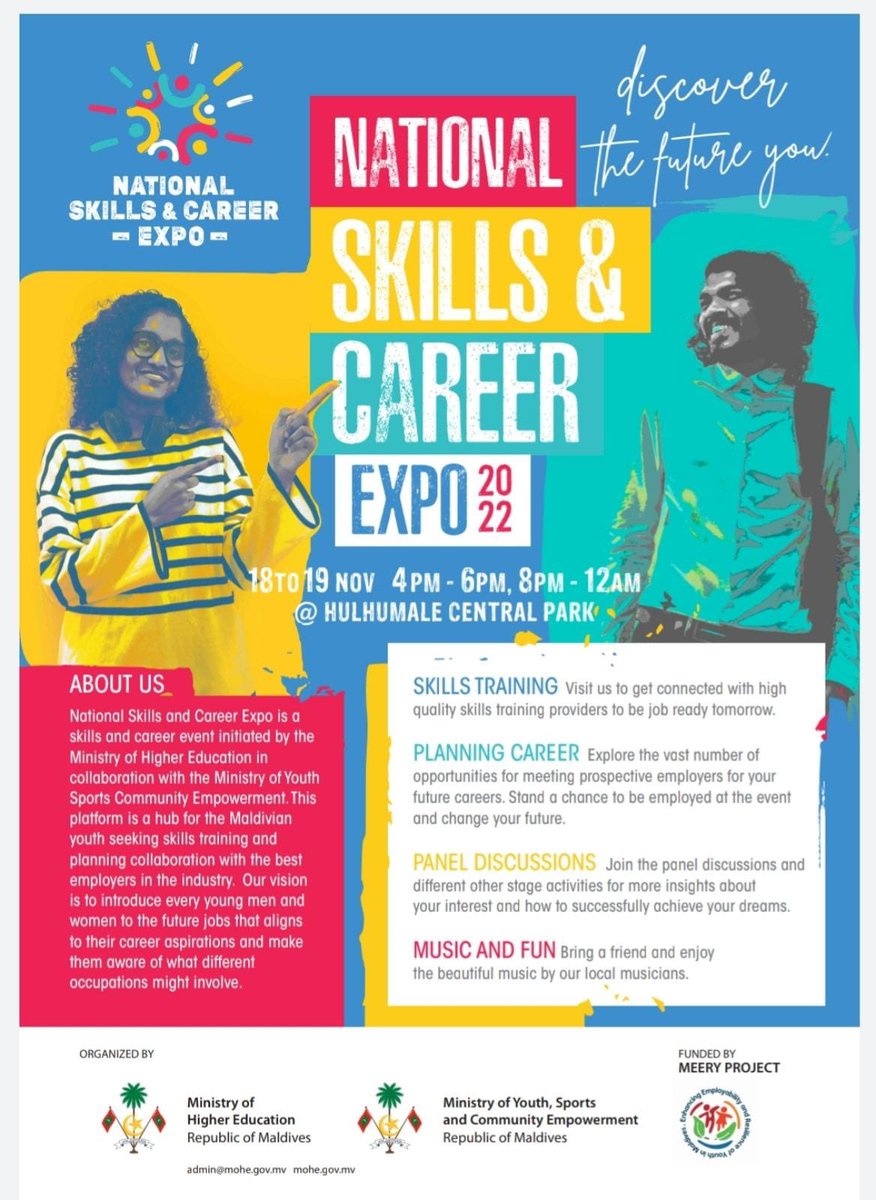 National Skills & Career Expo: Discover the future you! Come visit us today 4pm at Central park!

#NSCE #CareerExpo #SkillsExpo #trainingopportunities #careerprogress

#DiscoverTheFutureYou