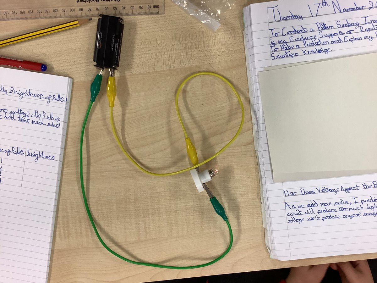 stphilips6yc23's tweet photo. We investigated the effect that adding more voltage to a circuit had on the brightness of bulbs by creating our own scientific brightness scales π‘ #TeamStPhilips #StPhilipsScienceY6 @StPhilipCEAP https://t.co/qKJISEALz8