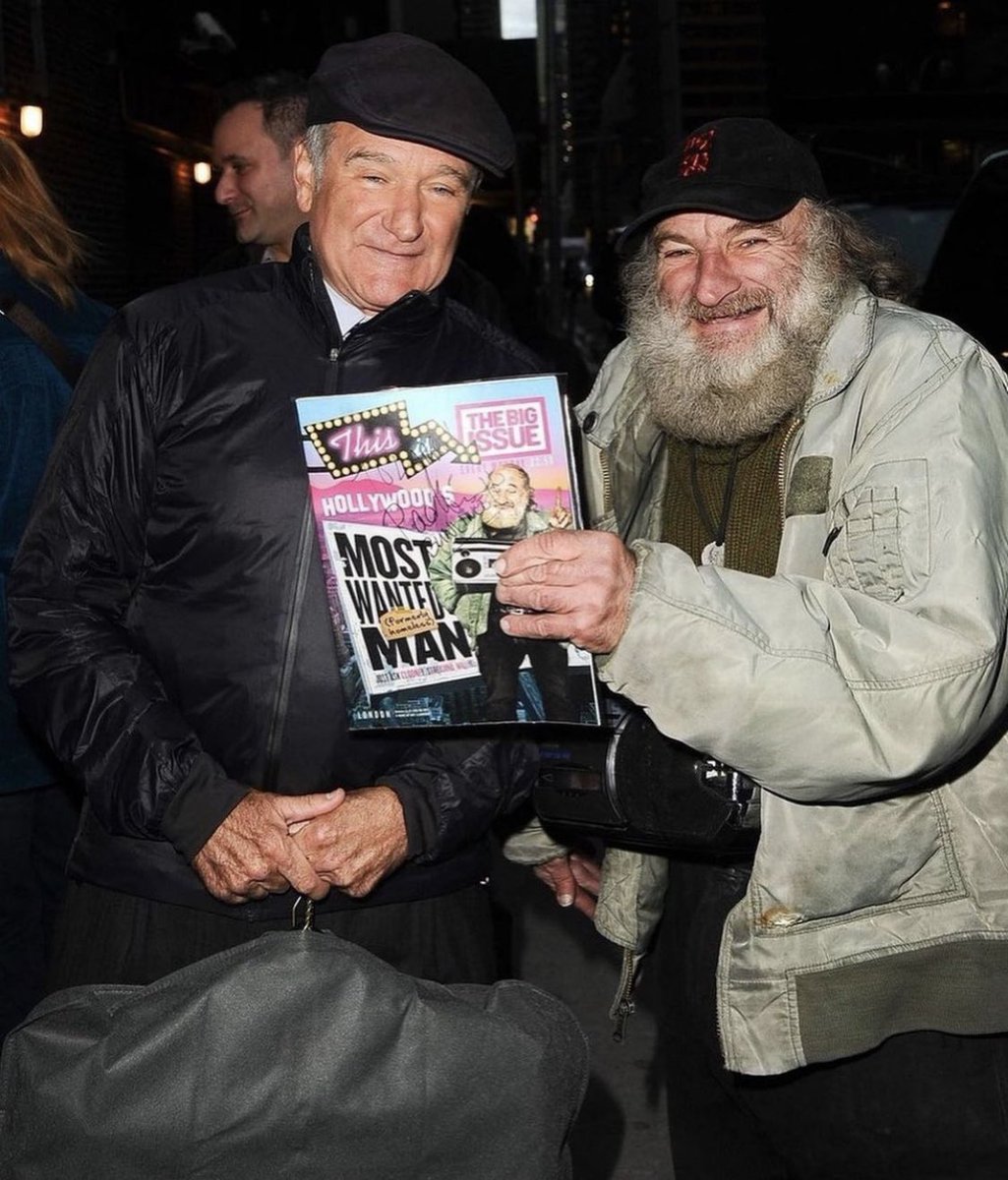 alilmoonn's tweet photo. In every movie Robin Williams filmed he asked the production company to hire at least 10 homeless people. During his entire career, he helped approximately 1520 homeless and raised over $80m to charity for the homeless in need. https://t.co/MIvXj5Sd3d