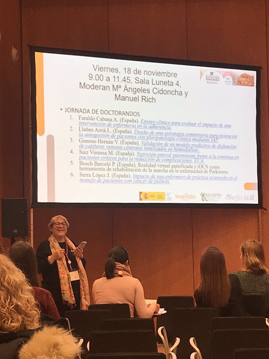 MariaLavillaG's tweet photo. Empezamos el tercer día de congreso con jornada de doctorandos @Investenisciii #doctorandos #EnfermeriaVisible #inves22 https://t.co/qwCF05TFnJ