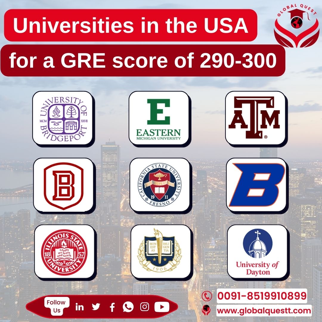 GlobalQuestt's tweet image. 𝗨𝗻𝗶𝘃𝗲𝗿𝘀𝗶𝘁𝗶𝗲𝘀 𝗶𝗻 𝘁𝗵𝗲 𝗨𝗦𝗔 𝗳𝗼𝗿 𝗮 𝗚𝗥𝗘 𝘀𝗰𝗼𝗿𝗲 𝗼𝗳 𝟮𝟵𝟬-𝟯𝟬𝟬

1️⃣ University of Bridgeport
2️⃣ Eastern Michigan University
3️⃣ Texas A &amp;amp; M University
4️⃣ Bradley University
#studyinusa #grescore #abroadeducation #educationconsultant