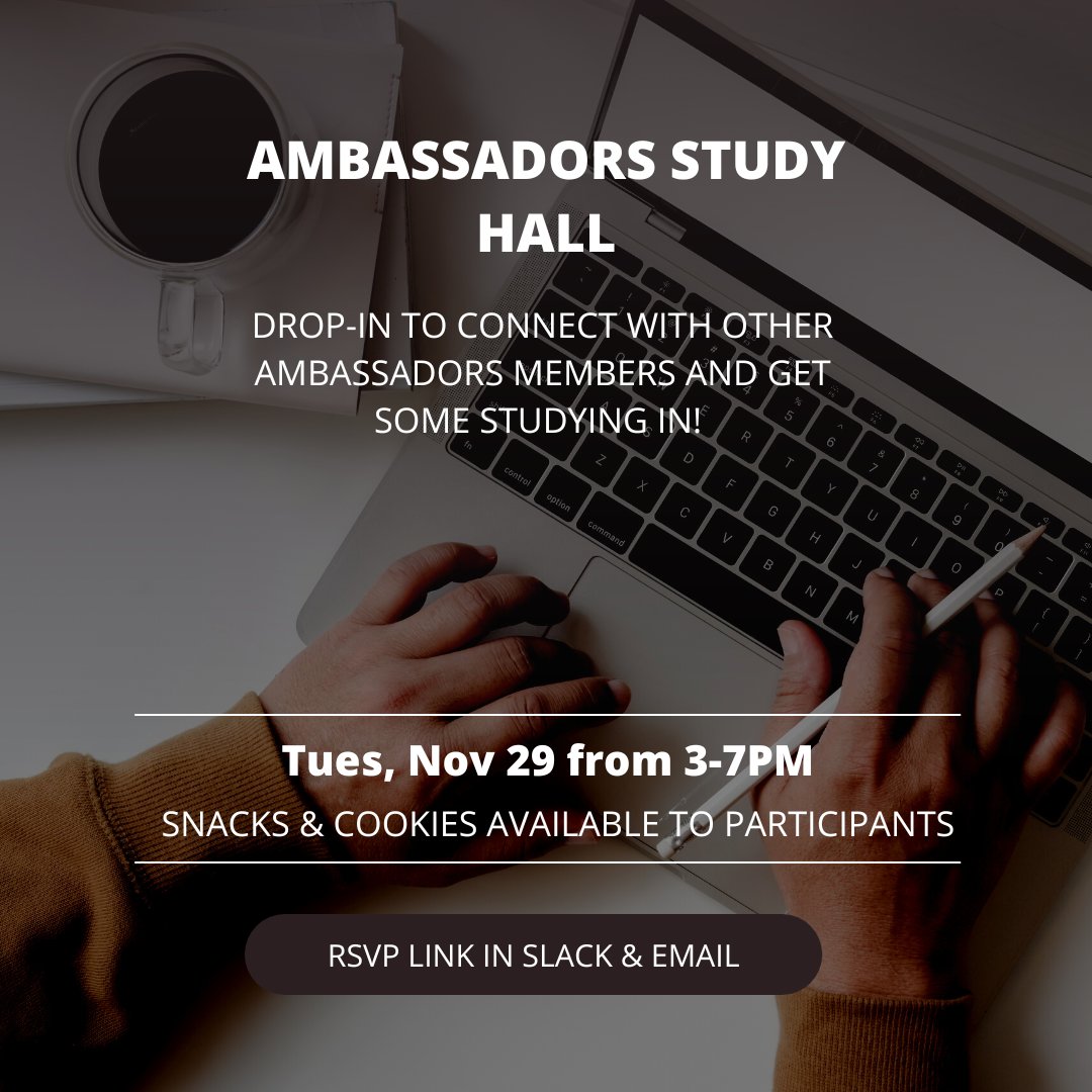 uofcambassadors's tweet photo. Ambassadors, join this event on November 29! You can find the registration link in Slack or email https://t.co/YxdbN3X0xL