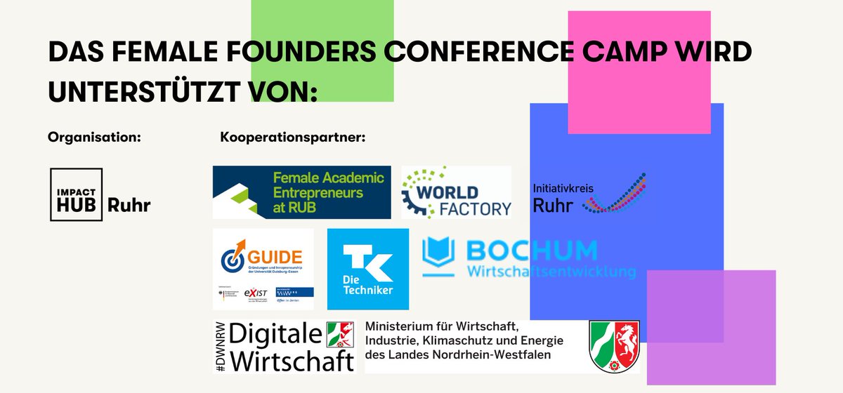 Impact Hub Ruhr (@impacthubruhr) on Twitter photo Was wäre das #FemaleFoundersConferenceCamp ohne die tolle Unterstützung seiner Partner*innen: @GuideUde, @IRGmbH, <a href="/DieTechniker/">Die Techniker</a>, @Worldfactory_BO mit FACE@RUB, <a href="/WirtschaftNRW/">Wirtschaft.NRW</a>, #bochumwirtschaftsentwicklung Wir sagen DANKE! 🙏 #FemaleFounders #Gründen #Startup Was wäre das #FemaleFoundersConferenceCamp ohne die tolle Unterstützung seiner Partner*innen: @GuideUde, @IRGmbH, <a href="/DieTechniker/">Die Techniker</a>, @Worldfactory_BO mit FACE@RUB, <a href="/WirtschaftNRW/">Wirtschaft.NRW</a>, #bochumwirtschaftsentwicklung Wir sagen DANKE! 🙏 #FemaleFounders #Gründen #Startup