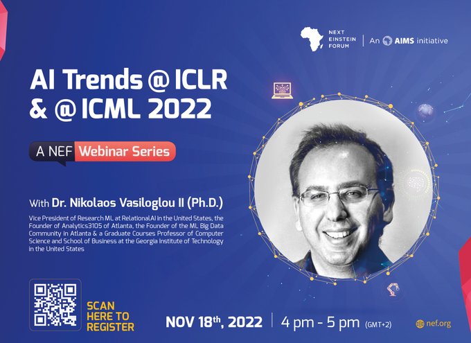 What are the latest trends in #MachineLearning? Which topics will drive the commercialization of #AI in the coming years? Join us for an exciting webinar with 
<a href="/vasiloglou/">nikolaos vasiloglou</a>, VP of Research ML at <a href="/RelationalAI/">RelationalAI</a>, today at 4:00 PM (GMT +2)! Register👇!

us06web.zoom.us/meeting/regist…