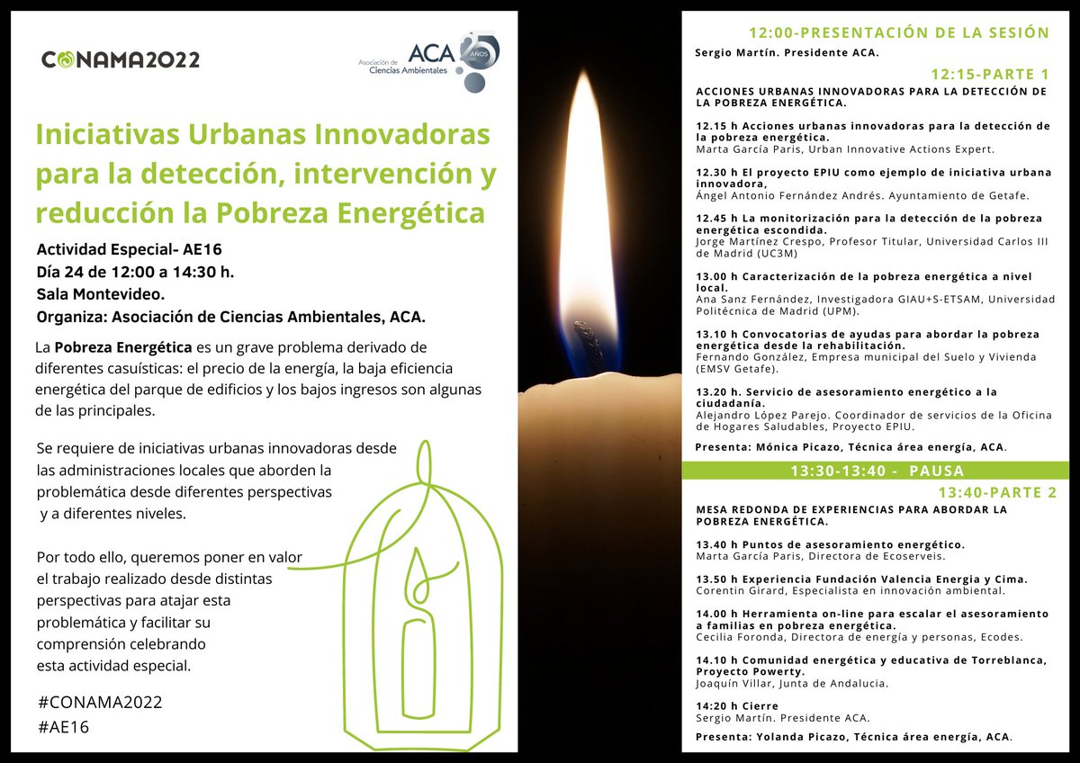 El lunes 21 empieza #CONAMA2022 y, entre las diferentes actividades en las que participamos, el jueves 24 organizamos la Actividad Especial 'Iniciativas Urbanas Innovadoras para la detección, intervención y reducción de la #pobrezaenergética' con <a href="/EpiuGetafe/">EPIU Getafe</a> como ejemplo👇