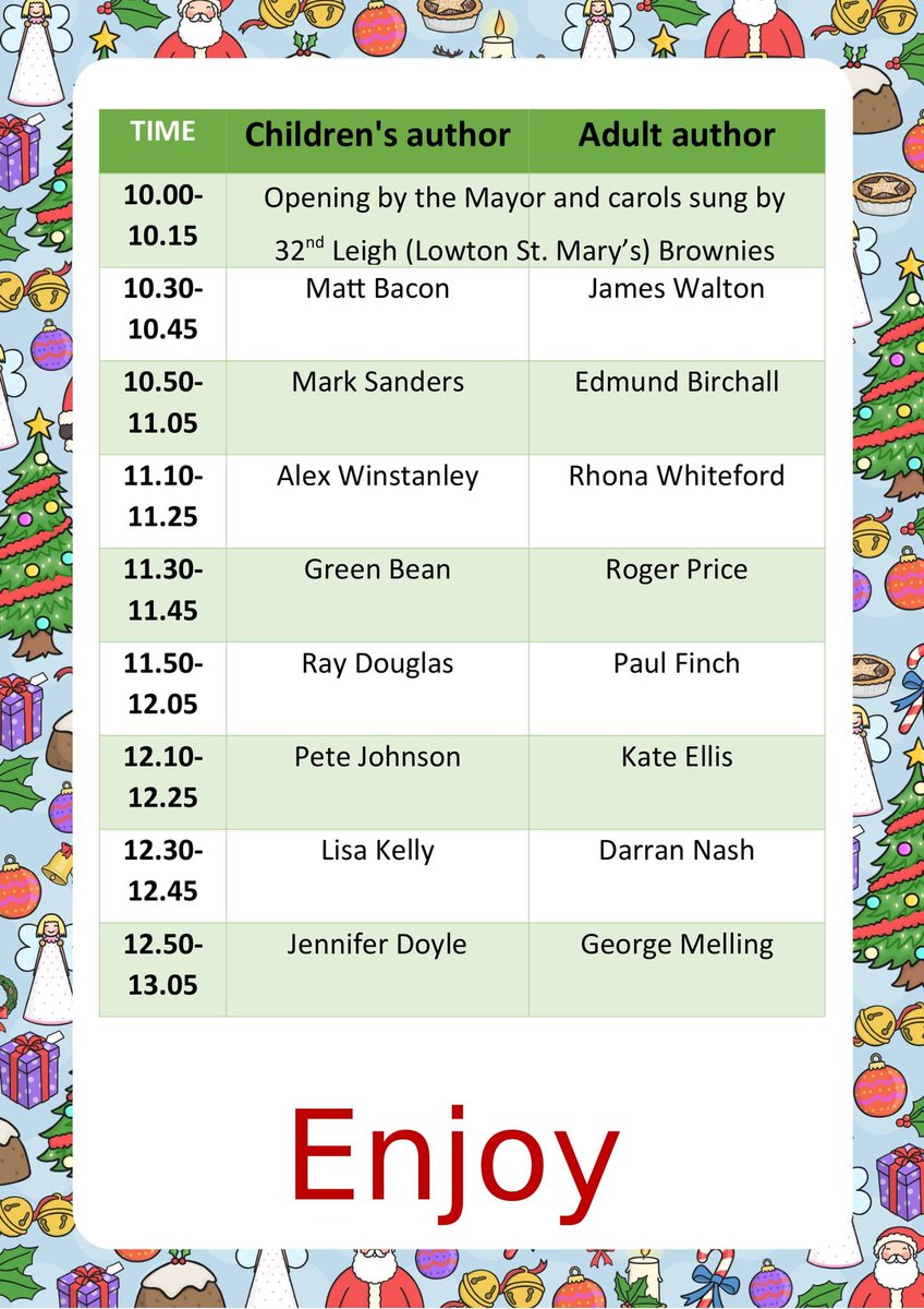 LmdPublications's tweet photo. Don't forget to pop in to see us tomorrow at Leigh Library for the festive book fair with @WiganLibraries. There will be special offers on our books 📚 
It should be a great day!!

#library #festive #bookfair https://t.co/KzeB9BjSkJ