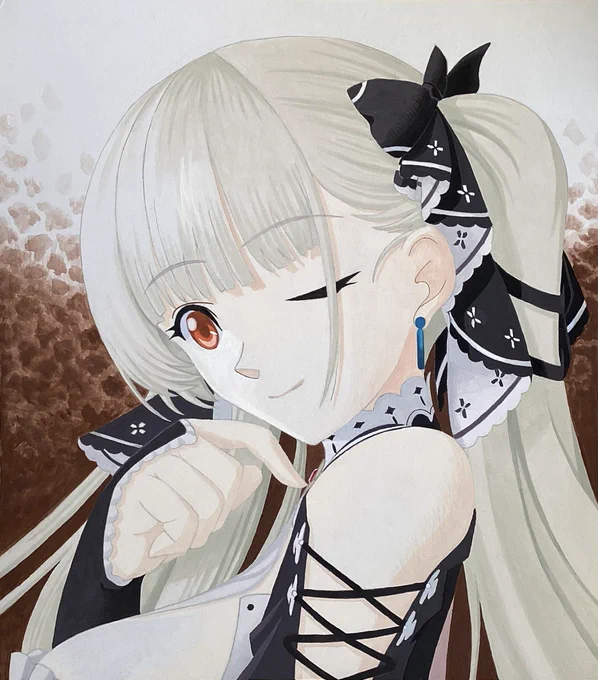 #今年もあと1ヶ月になりましたが画力がどうなったか見てみましょう平行線の模様です。2月、5月、7月、11月の作品順。 