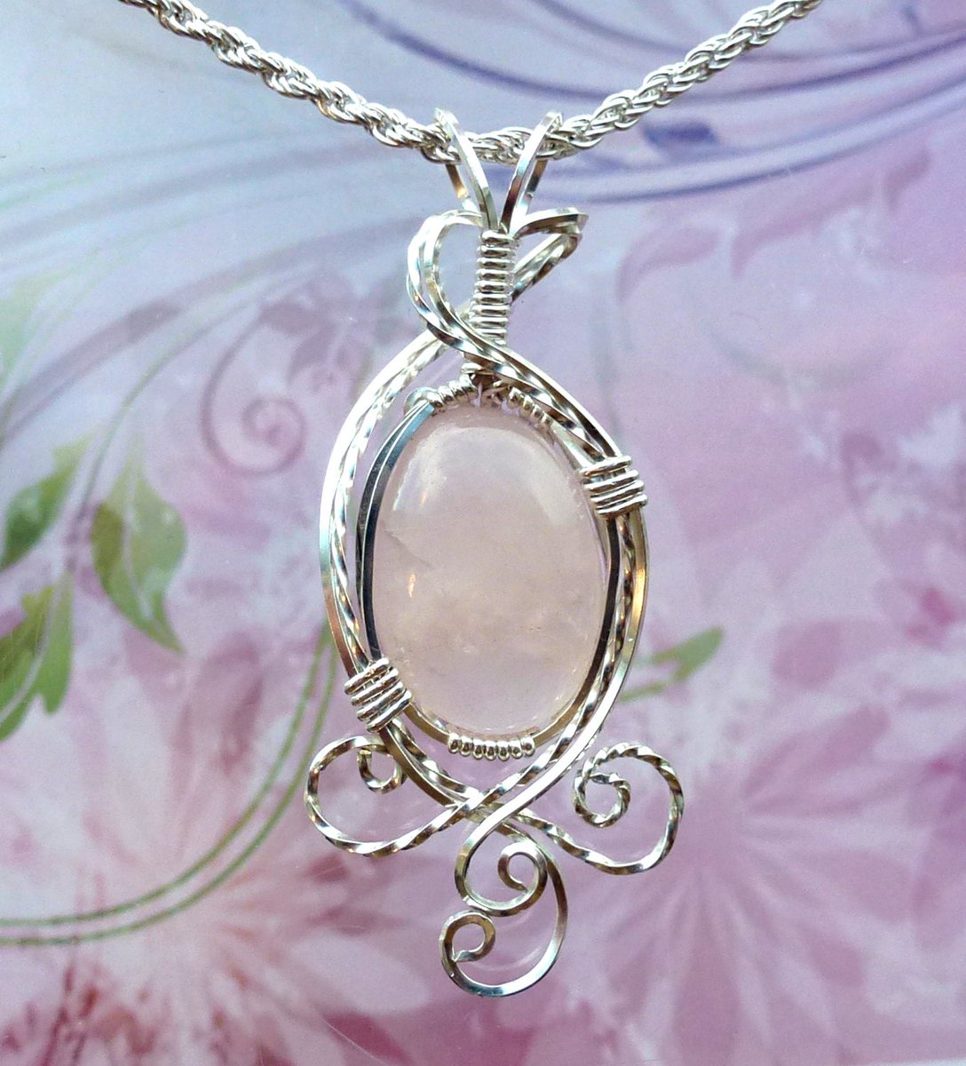 ces614's tweet photo. Pink Rose Quartz Womans Pendant Necklace Wire Wrapped Jewelry Handmade in Silver https://t.co/E2w8XuCgQe #Etsy #jewelry #EarthArtsNW #giftsforher #handmade #RoseQuartzPendant https://t.co/xeVd0y6trM
