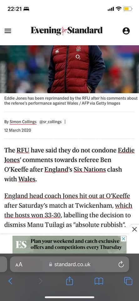 ka11Go's tweet photo. @WorldRugby where is Eddie Jones ban? Seems like pretty one sided refereeing from you. Lol https://t.co/Soz5dBu7N1