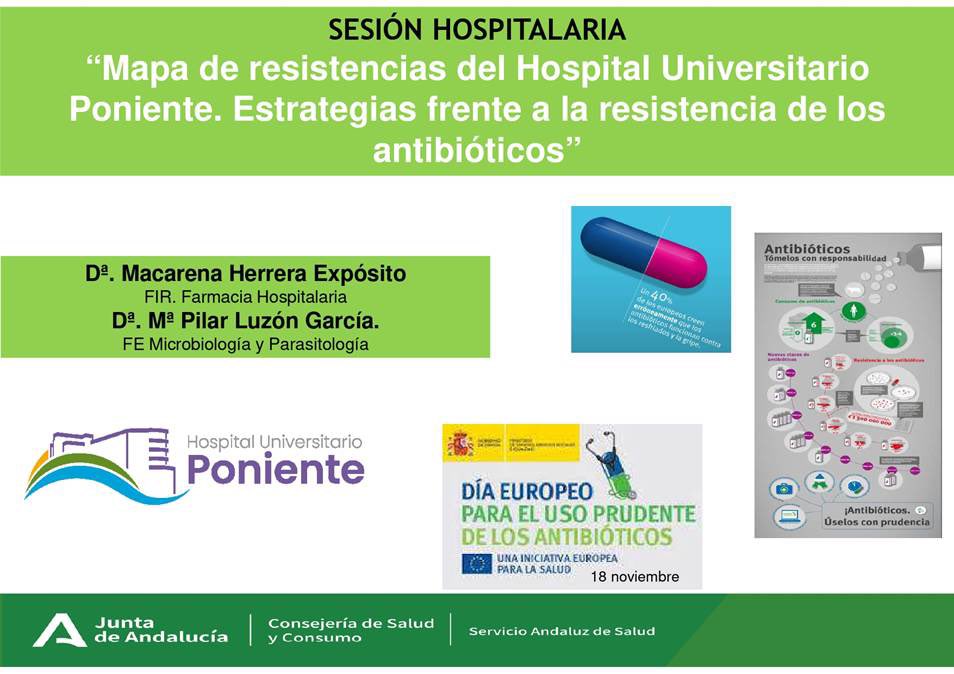 Farmacia Poniente (@farmacia_h_pon) on Twitter photo 📌"Prevengamos juntos la resistencia a los antibióticos"
➡️ Hoy es el
#DiaEuropeoUsoPrudenteAntibióticos
<a href="/PRANgob/">Plan Antibióticos</a>
En <a href="/HUniv_Poniente/">Hospital Universitario Poniente</a> 📢
22 NOV aprovecharemos la ocasión para abordar este necesario tema en📝 sesión clínica hospitalaria
<a href="/reyesao/">Reyes</a> <a href="/maca_he/">Macarena Herrera</a> <a href="/albamartosrosa/">Alba Martos Rosa</a> 📌"Prevengamos juntos la resistencia a los antibióticos"
➡️ Hoy es el
#DiaEuropeoUsoPrudenteAntibióticos
<a href="/PRANgob/">Plan Antibióticos</a>
En <a href="/HUniv_Poniente/">Hospital Universitario Poniente</a> 📢
22 NOV aprovecharemos la ocasión para abordar este necesario tema en📝 sesión clínica hospitalaria
<a href="/reyesao/">Reyes</a> <a href="/maca_he/">Macarena Herrera</a> <a href="/albamartosrosa/">Alba Martos Rosa</a>