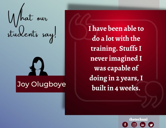 TheTechUni's tweet image. Have you seen reviews from our students?

You need to check them out @TheTechUni