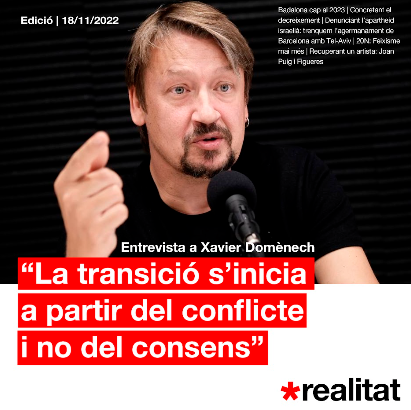 larealitat's tweet photo. ‼️NOVA EDICIÓ 

💬 Avui entrevistem a Xavi Domènech per parlar sobre franquisme i lluita de classes. I, a més,  Badalona, decreixement, el 20-N, solidaritat amb Palestina i poesia popular.

📱Llegeix els articles a https://t.co/wgIAbw5sK8

🧵FIL amb el sumari https://t.co/3WvTR8g6pz