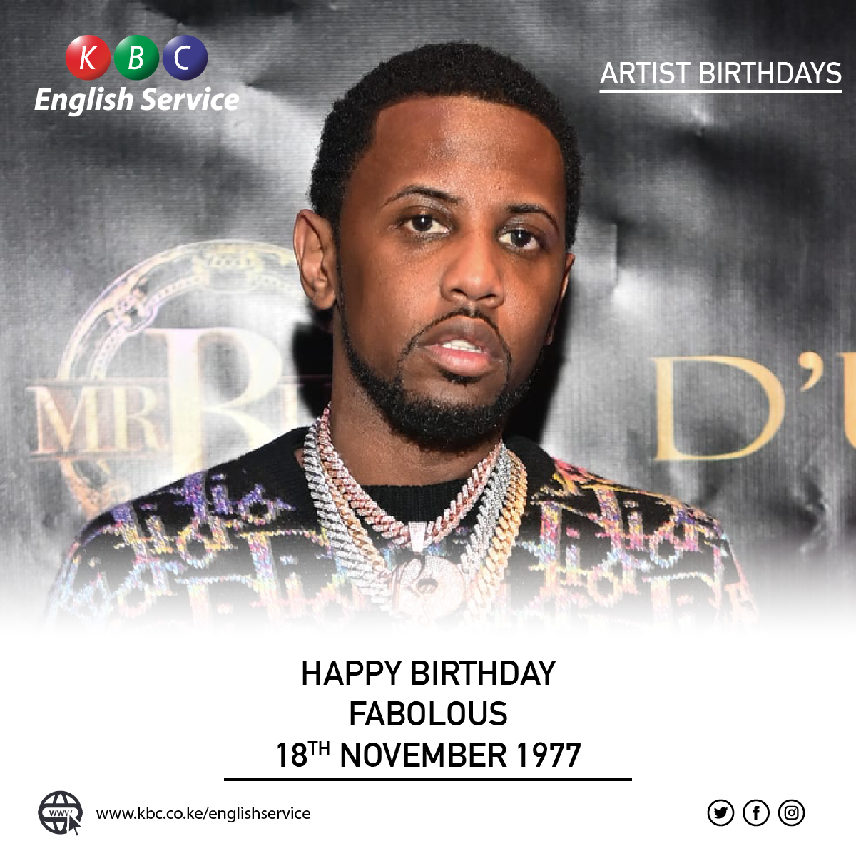 Happy Birthday: FABOLOUS
Born: 18th November 1977

^PMN  