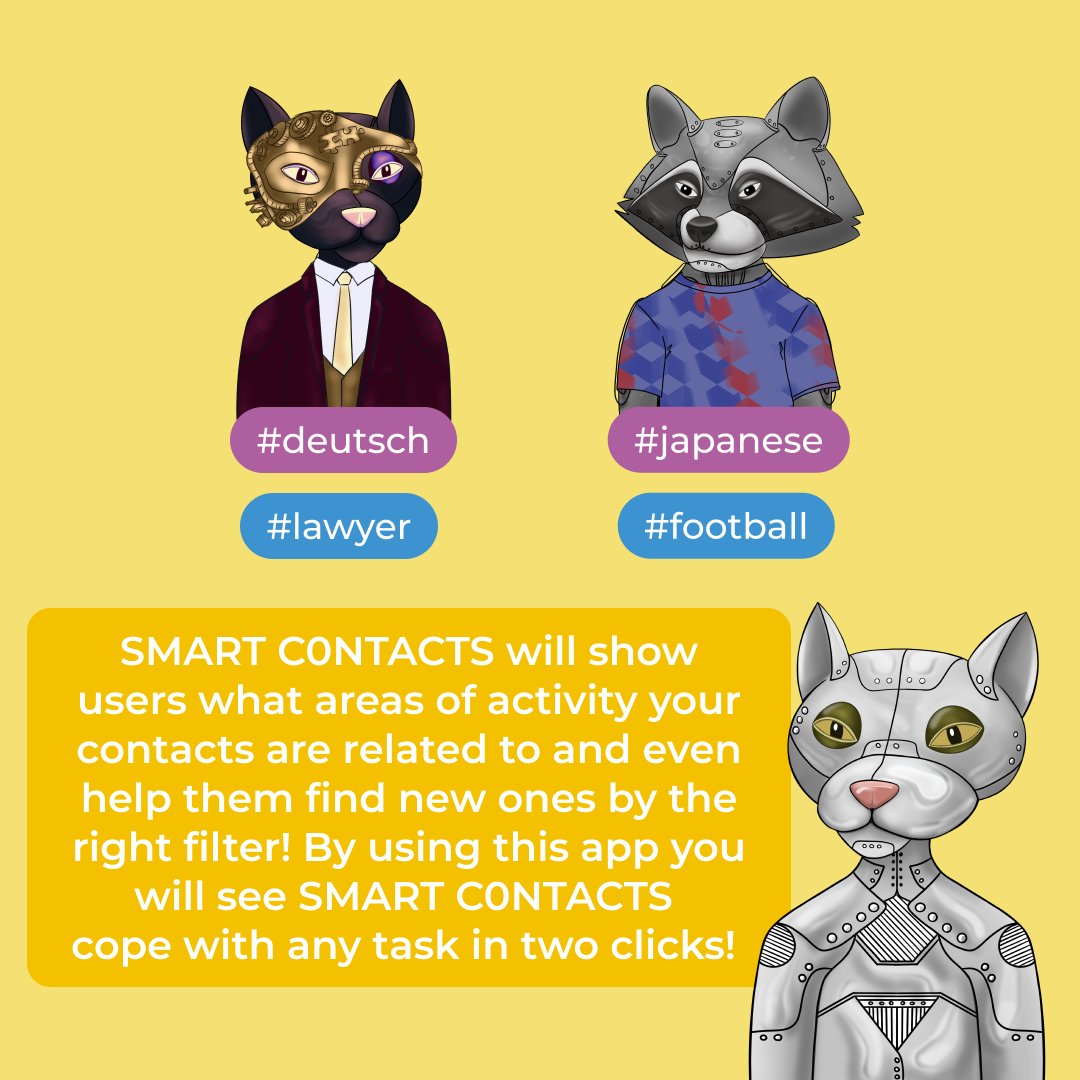 SMARTC0NTACTS's tweet image. 😃
How can SMART C0NTACTS make life easier?

When you don’t know who to contact with a question of legal advice or with a proposal to go to gym together? SMART C0NTACTS will tell you all the secrets of #phonebook! 📞

#connection_channels #softskills #findvector #SMARTC0NTACTS