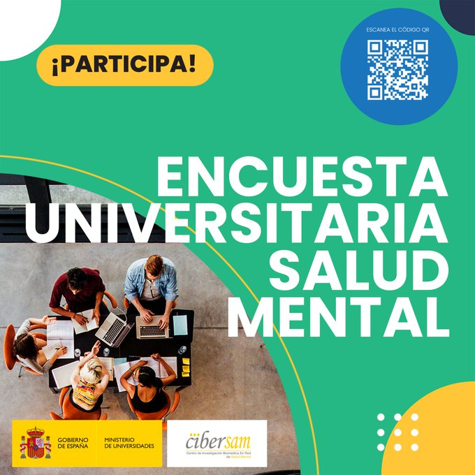 UJIuniversitat's tweet image. ⚠️🔘Enquesta #SalutMental per estudiantat de grau, màster i doctorat: 
📍📋Enquesta en valencià: bit.ly/3ghmcqA
📍📋Enquesta en castellà: bit.ly/3UPbHdc
🔎Ajuda'ns a detectar els problemes de salut mental de la comunitat universitària UJI. Enquesta anònima.