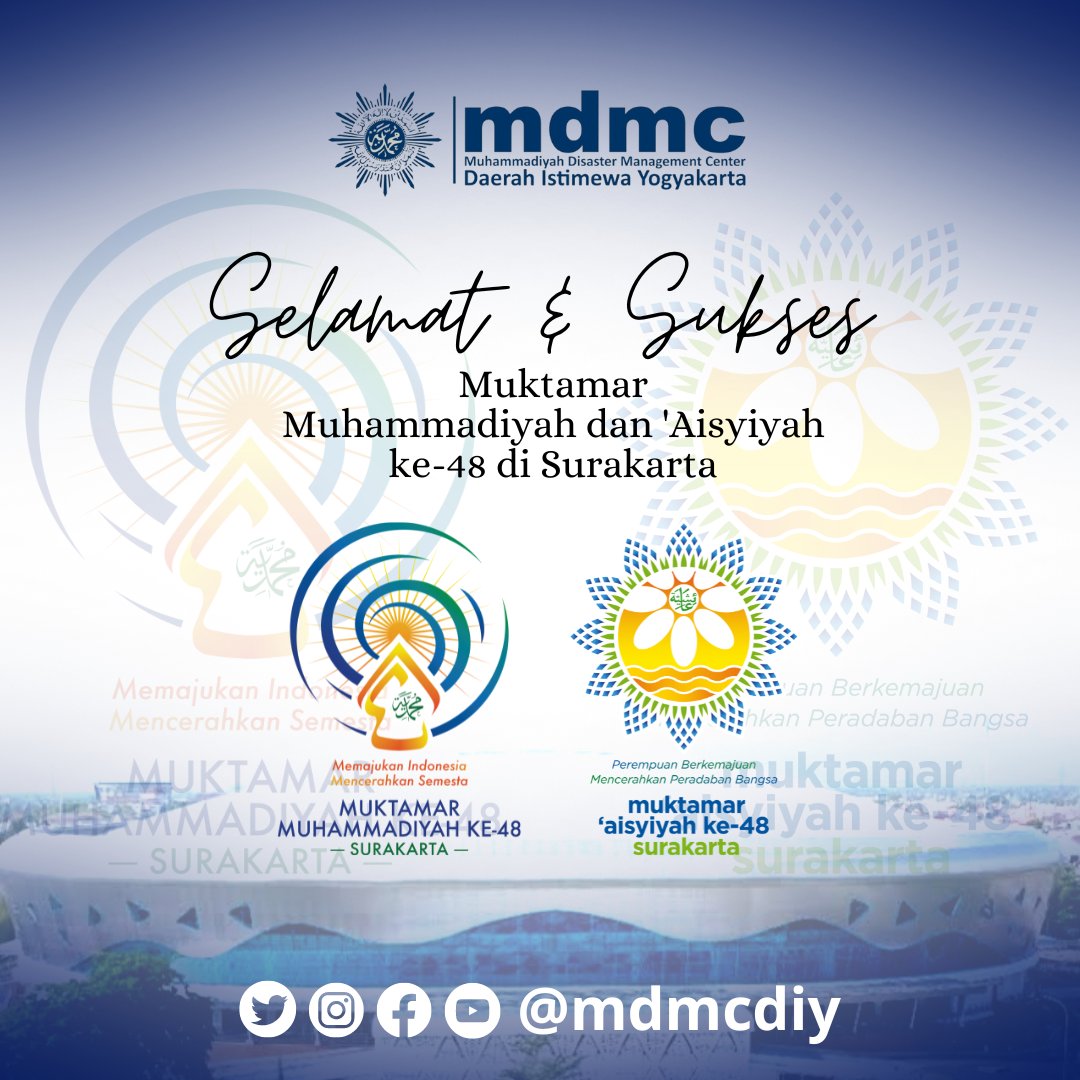 Selamat dan sukses Muktamar Muhammadiyah dan 'Aisyiyah ke 48 di Surakarta 
18 - 20 November 2022

#muhammadiyah #milad110muhammadiyah #terimakasihmuhammadiyah #muktamar48 #muktamarmuhammadiyah #muktamar48muhammadiyah #muktamaraisyiyah #muktamar48aisyiyah