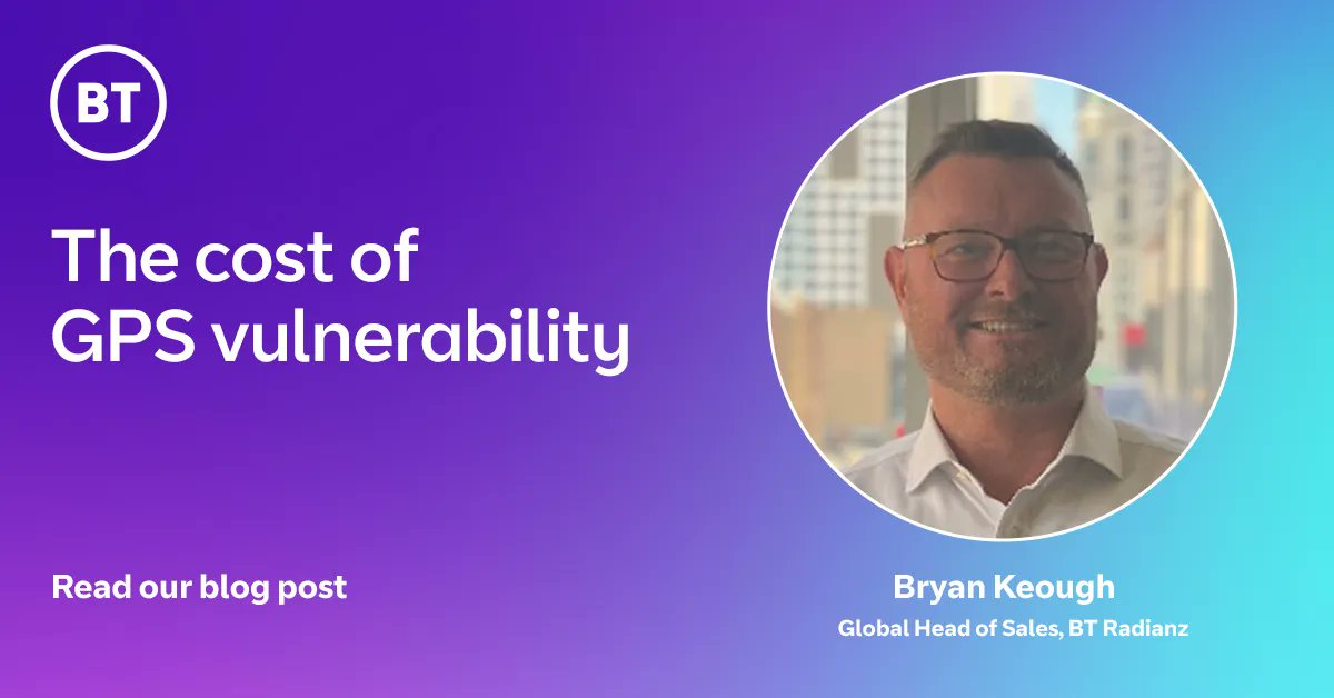 bt_global's tweet photo. As GPS vulnerability increases, does your compliance manager have a back-up ready? Without one, your financial services organisation could be at risk. Our blog post explains: https://t.co/qdWpYAlqps https://t.co/cbfpyvkRy8