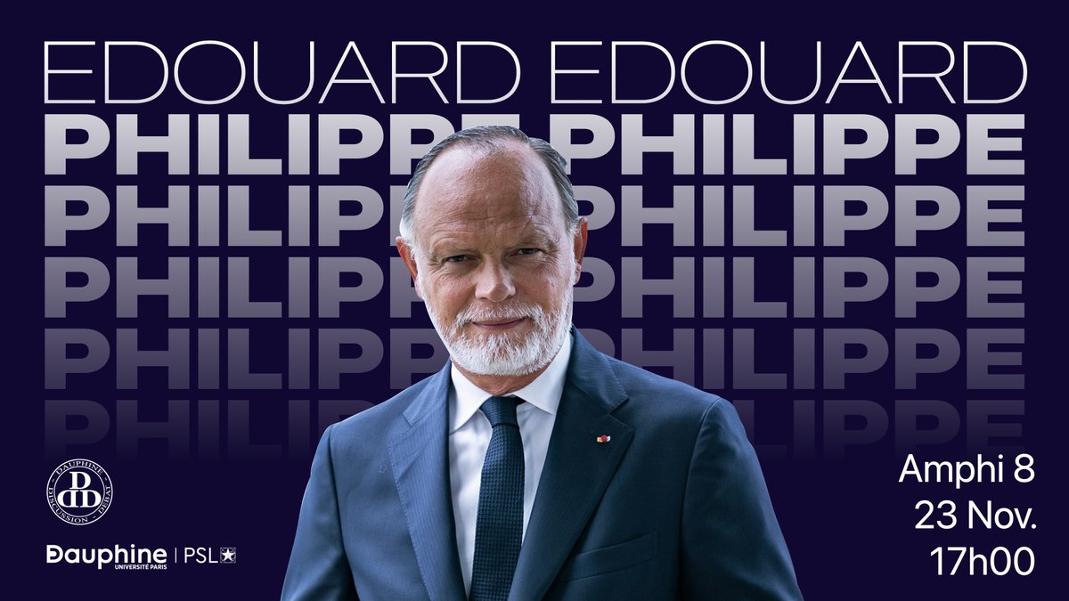 dauphine_debat's tweet photo. Pour clôturer notre année de débats 2022, nous aurons le plaisir de recevoir le mercredi 23 novembre à 17h à
@Paris_Dauphine l'ancien Premier Ministre @EPhilippe_LH !

Lien de la billetterie : https://t.co/45rRlDgmPL

Pour plus d'infos : https://t.co/zAgBXh5siv https://t.co/KHlzitWtca
