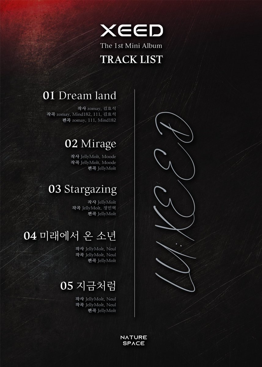 XEED_OFFICIAL's tweet photo. [#XEED]
XEED 1st Mini Album
[Dreamland] Track List

2022.12.01 6PM (KST)

#Dreamland
#DOHA #RONI #JAEMIN #BAO https://t.co/TDShKqX2WM