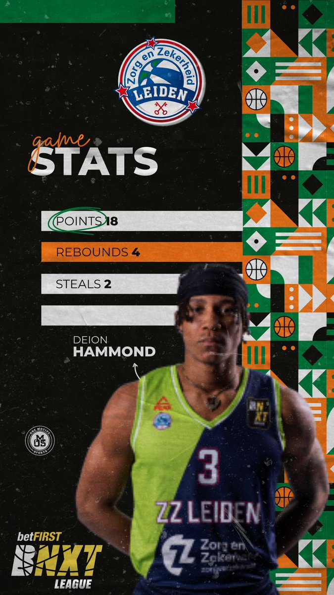 OneMotiveSports's tweet photo. Deion Hammond was back at it again last night in Holland BNXT League @BnxtLeague play! The second year pro from Monmouth @MonmouthBBall had a game high 18 points while chipping in 4 rebounds and 2 steals in Leidenโs big 84-68 win over Donar Groningen! #OMS https://t.co/zdKYueUn8I