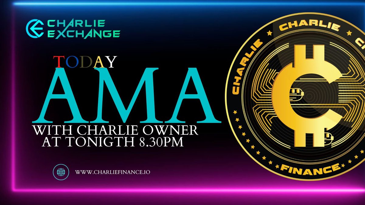 hello Charlie Community 

📌Join today's AMA,we have something to show our community.

➡️It is important for everyone so please join.

🎙  AMA at 8:30PM (IST).
telegram link👇👇👇
t.me/charlie_finance

#BTC #BNB #BSC #coin #crytocurrency