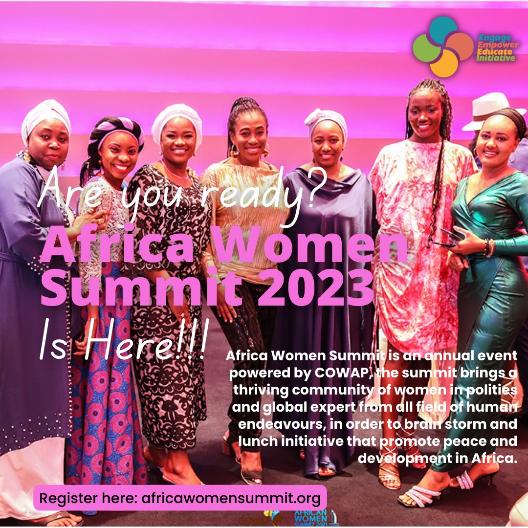 aws_cowap's tweet photo. The Africa Women Summit harnesses the enormous capacity and goodwill of women in Africa by bringing them under a coalition towards achieving 4 (Four) thematic points that align with Sustainable Development Goals (SDGs); Peace in Africa. Girl-Child Education. Ending Hunger in ... https://t.co/gpfPIgnRMB
