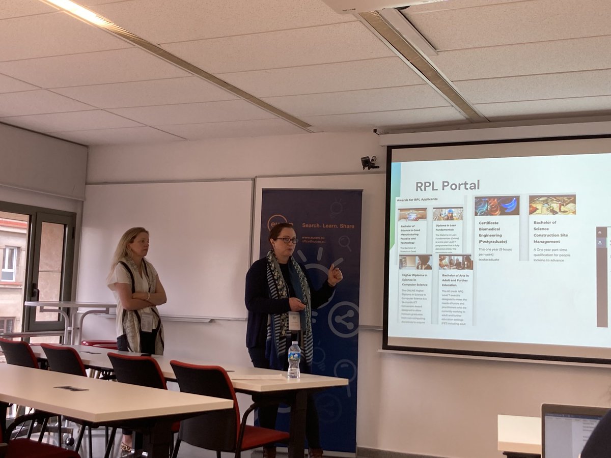 Great to hear from colleagues from ⁦<a href="/SETUIreland/">South East Technological University</a>⁩ about their #RPL portal at the ⁦<a href="/eucen/">eucen Network</a>⁩ autumn seminar in Barcelona! ⁦<a href="/RPL_Irl/">RPL_Irl</a>⁩