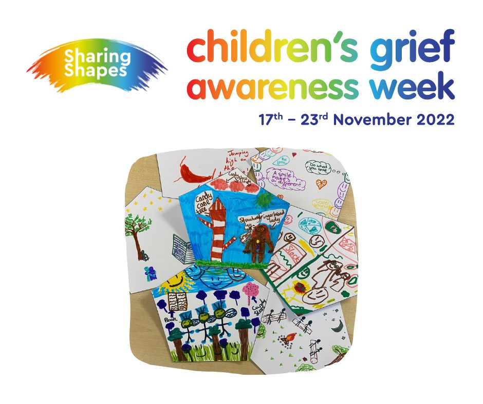 Daisys_Dream's tweet photo. It's Children's Grief Awareness Week.
Together with @CBNtweets our Therapeutic Practitioners have worked with some of our families to make to this fabulous Sharing Shapes mural, where children have expressed 'What helps?' with their grief in picture form.
#CGAW22 #sharingshapes https://t.co/nQKW7muLoW