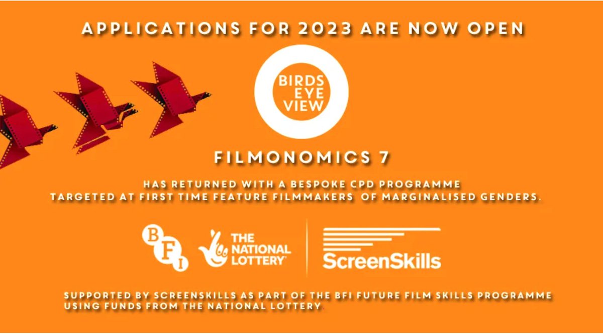 📢 First time feature filmmakers, our flagship training programme Filmonomics is BACK! 

Running as a hybrid course in January 2023, FILMONOMICS offers a balance of creative, commercial and personal development through workshops, coaching + more 

To apply (deadline 30 Nov) 👇👀